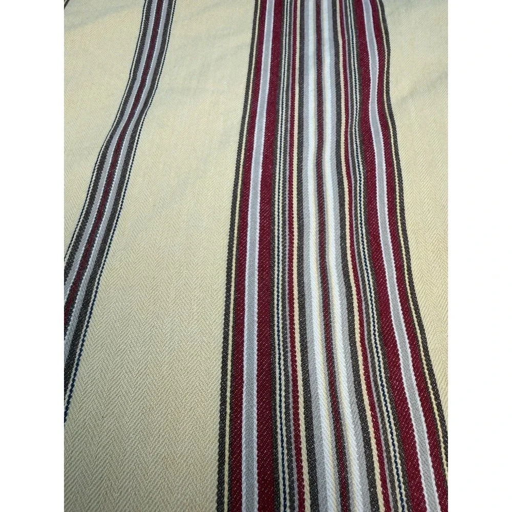 Pottery Barn Tan Brown Red Stripe Duvet‎ Cover Full, 2 Standard Shams